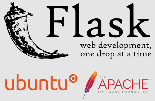 Server project logos: Flask, Ubuntu, Apache